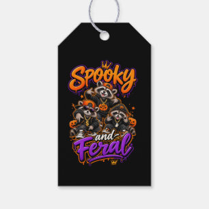 Étiquettes-cadeau Raton laveurs Halloween Hip Hop Sauvage Effrayant