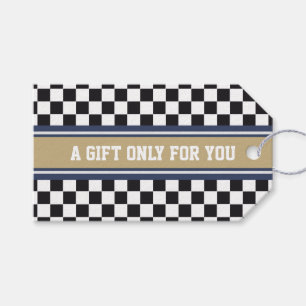 Étiquettes-cadeau RAYURES de SPORTS - gris beige bleu + votre texte