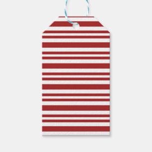 Étiquettes-cadeau Rayures rouges et blanches