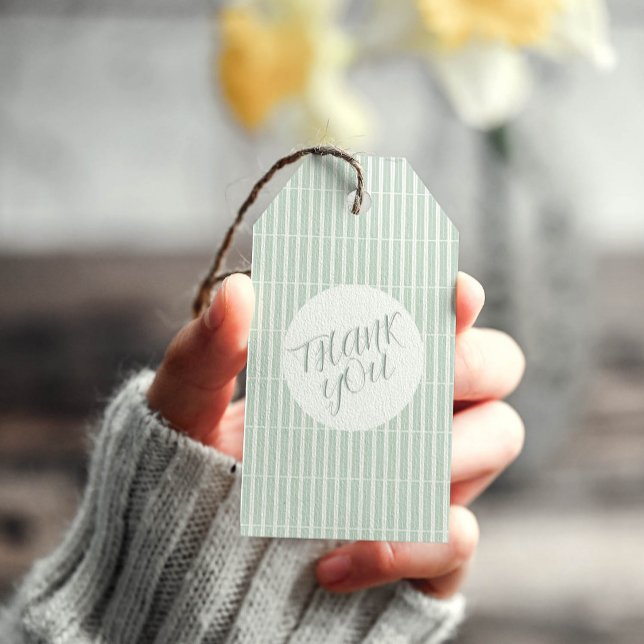 Étiquettes-cadeau Rayures vertes uniques (Créateur téléchargé)