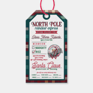 Étiquettes-cadeau Réaliste Du Noël Du Pôle Nord Du Père Noël