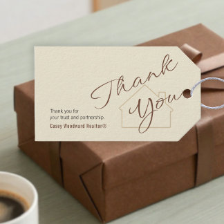 Étiquettes-cadeau Realtor Thank You | Minimalist Script Gift Tag