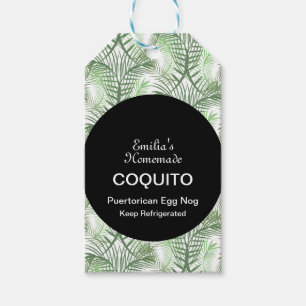 Étiquettes-cadeau Recette de coquito Boire Oeuf de coco Nog Palm