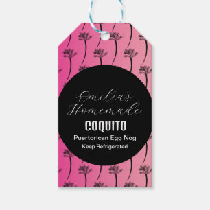 Étiquettes-cadeau Recette de Coquito Boisson Noix de Coco Eggnog Pal