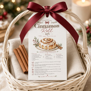 Étiquettes-cadeau Recette de mélange pour roulés à la cannelle faits
