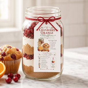 Étiquettes-cadeau Recette de muffins aux canneberges et orange dans