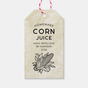 Étiquettes-cadeau Recette maison de jus de maïs vintage garde-manger