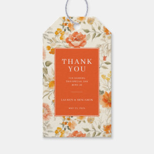 Étiquettes-cadeau Reconnaissance Florale Orange Chaud