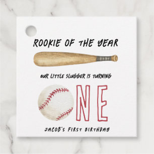 Étiquettes Cadeau Recrue de l'année Baseball 1ère fête d'anniversair
