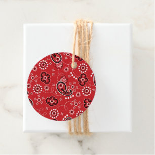 Étiquettes Cadeau Red Bandana Moderne Cowboy Rodéo Occidental Dehors