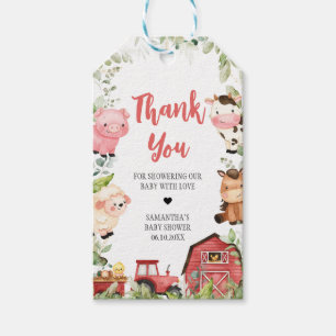 Étiquettes-cadeau Red Barnyard Farm Baby shower Favoriser Tags