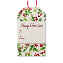 Red Berry Green Feuilles Noël Design