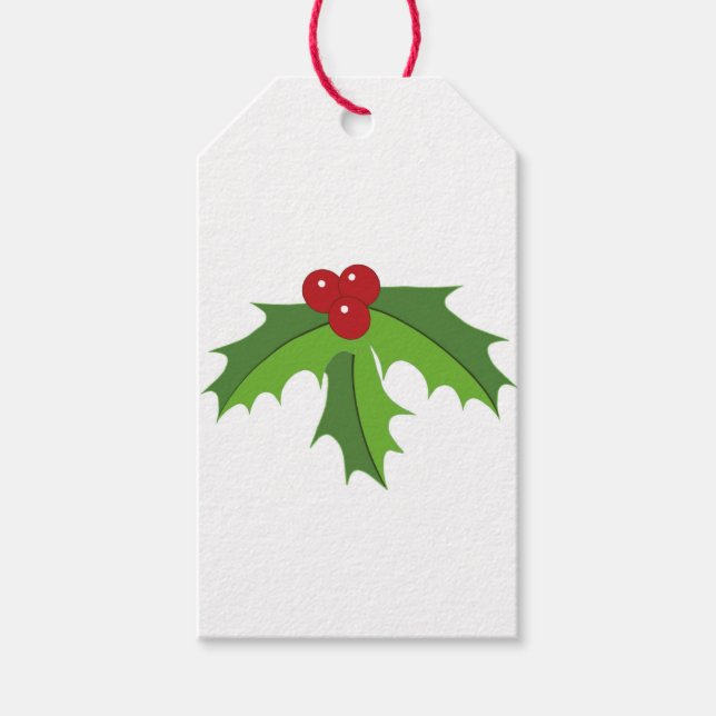 Étiquettes-cadeau Red Berry Holly (Devant)