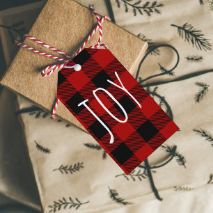 Étiquettes-cadeau Red Buffalo Plaid & Joy Holiday