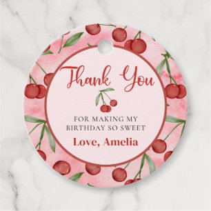 Étiquettes Cadeau Red Cherry Anniversaire Favoriser Tags