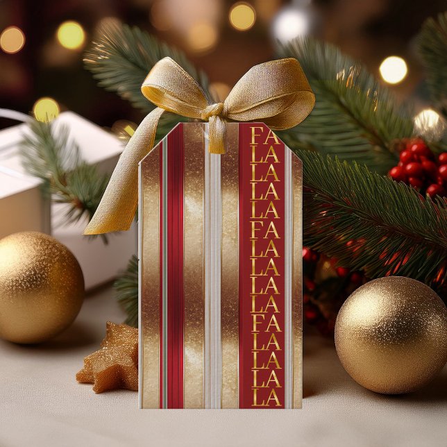 Étiquettes-cadeau Red Christmas Fa La La Motif#27 ID1009 (Créateur téléchargé)