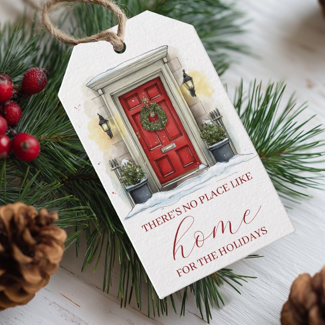 Étiquettes-cadeau Red Door Real Estate Christmas (Personalized Christmas Real Estate Pop By Tag)