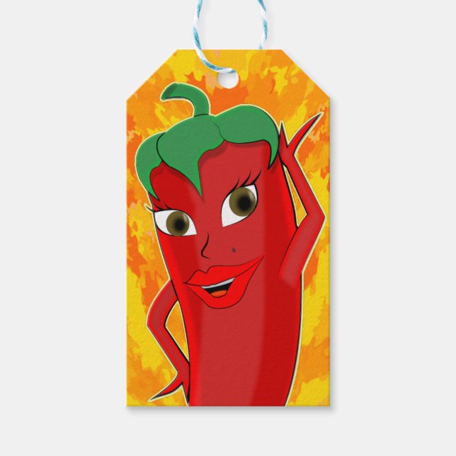 Étiquettes-cadeau Red Hot Chili Pepper Diva (Devant)
