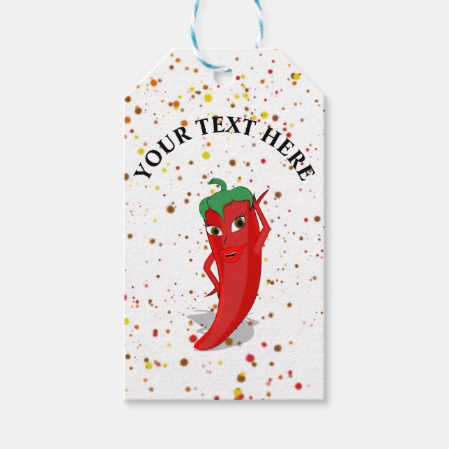 Étiquettes-cadeau Red Hot Pepper Diva Paint Splatter (Devant)