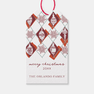 Étiquettes-cadeau Red Merry Christmas Typography Holiday Tags cadeau