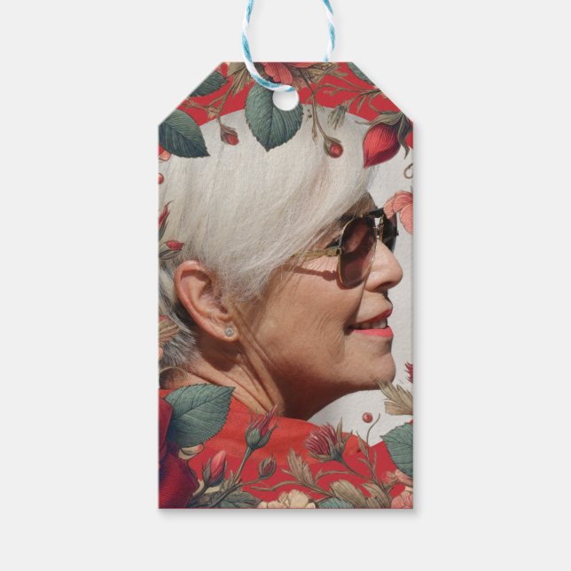 Étiquettes-cadeau Red Roses PHOTO Memorial Keepsaké Sentimental (Devant)