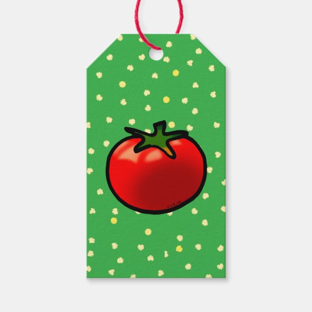 Étiquettes-cadeau Red Tomato Whimsical Custom Art (Devant)