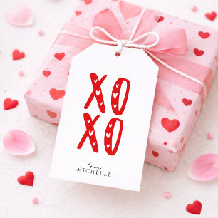 Étiquettes-cadeau Red XOXO, Saint Valentin