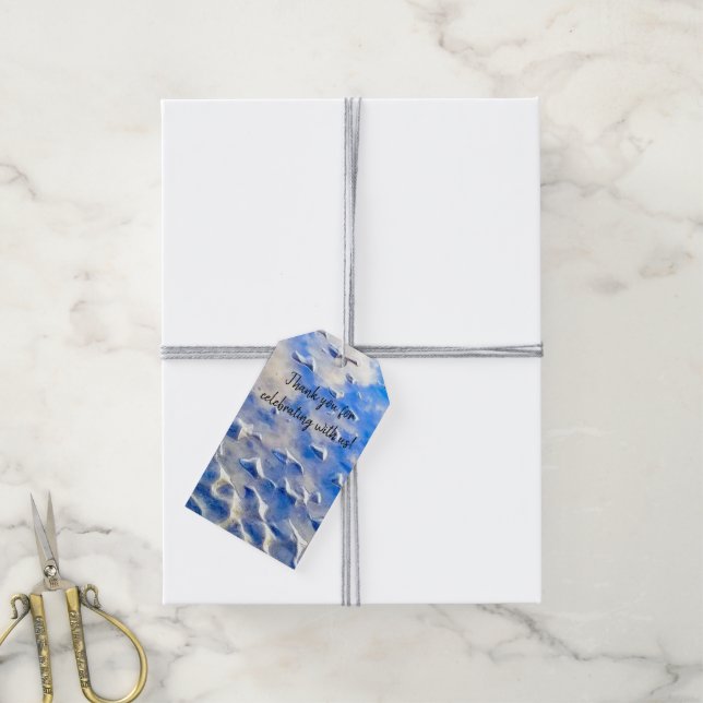 Étiquettes-cadeau Réflexions bleu ciel et océan (Avec de la ficelle)