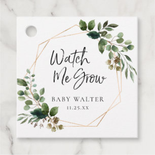 Étiquettes Cadeau Regardez-moi grandir Eucalyptus Baby shower Favo