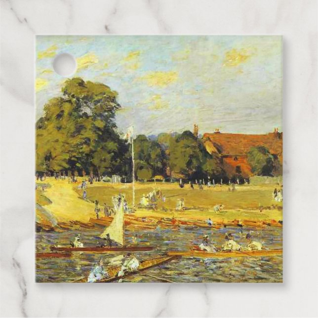 Étiquettes Cadeau Regatta at Hampton Court Alfred Sisley Poster (Devant)