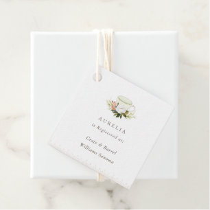 Étiquettes Cadeau Registre de fête de thé floral à la tasse à thé vi