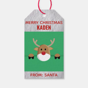 Étiquettes-cadeau Reindeer Cartographié pour enfants de Noël