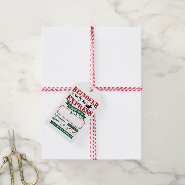 Étiquettes-cadeau Reindeer Express Livraison spéciale (Avec de la ficelle)