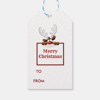 Étiquettes-cadeau Reindeer Joyeux Noël