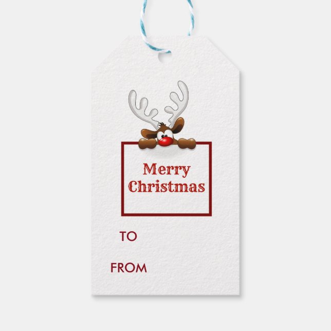 Étiquettes-cadeau Reindeer Joyeux Noël (Dos)