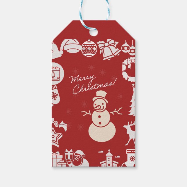 Étiquettes-cadeau "Rejoignez-nous pour une fête de Noël Holly Jolly  (Devant)