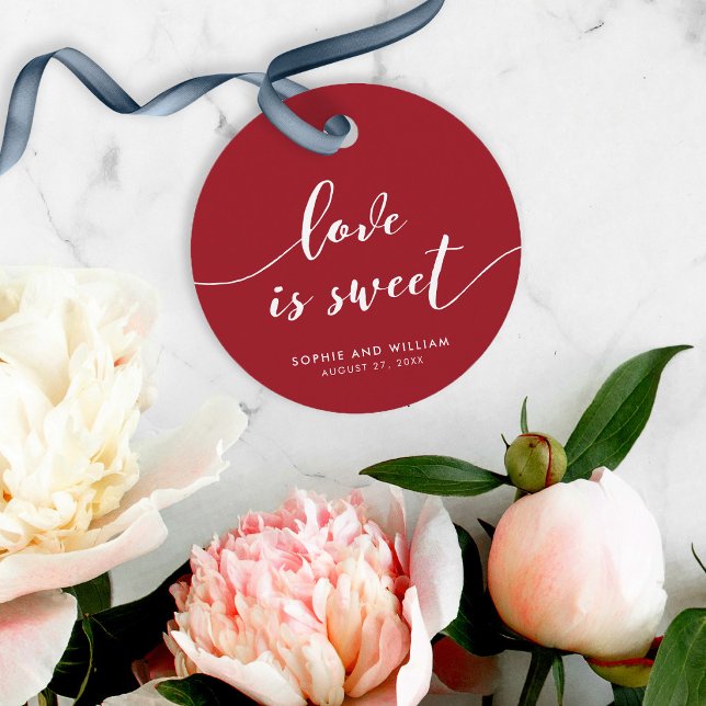 Étiquettes Cadeau Relax Script L'amour est doux Mariage couleur pers (Créateur téléchargé)