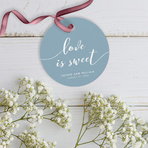Étiquettes Cadeau Relax Script L'amour est doux Mariage couleur pers