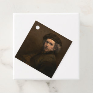 Étiquettes Cadeau Rembrandt Self Portrait : Peintre Néerlandais de l