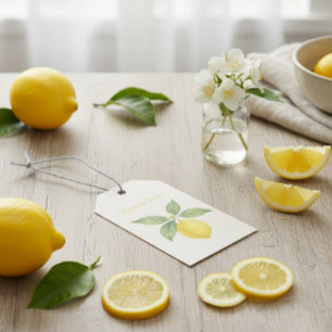 Étiquettes-cadeau Remerciement au citron à l'aquarelle