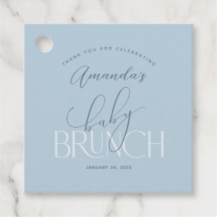 Étiquettes Cadeau Remerciement Baby Brunch Bleu