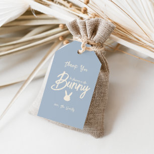 Étiquettes-cadeau Remerciement Baby Shower Bleu Beige Douce