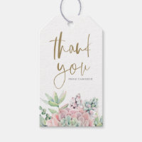 Remerciement Baby Shower Succulents Aquarelle Past