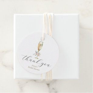 Étiquettes Cadeau Remerciement Brunch et Champagne Pétillant
