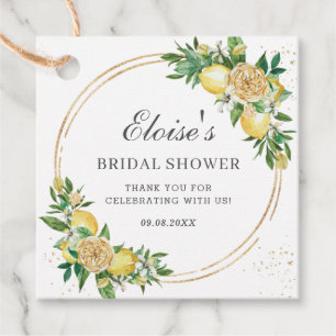Étiquettes Cadeau Remerciement chic floral de verdure de citron pour