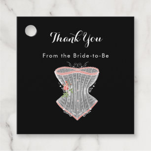 Étiquettes Cadeau Remerciement Corset Vintage Mariage Intime