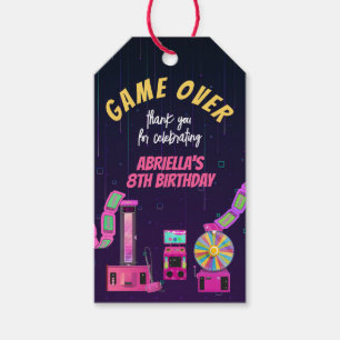 Étiquettes-cadeau Remerciement d'anniversaire pour jeux vidéo et sal
