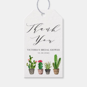 Étiquettes-cadeau Remerciement de Baby Shower Bohème pour Cactus en 