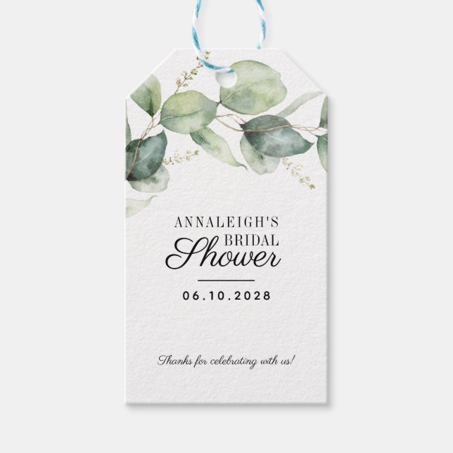 Étiquettes-cadeau Remerciement de Baby Shower de Mariage à la Verdur (Devant)