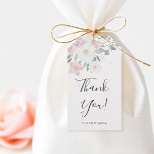 Étiquettes-cadeau Remerciement de faveur de mariage floral rose